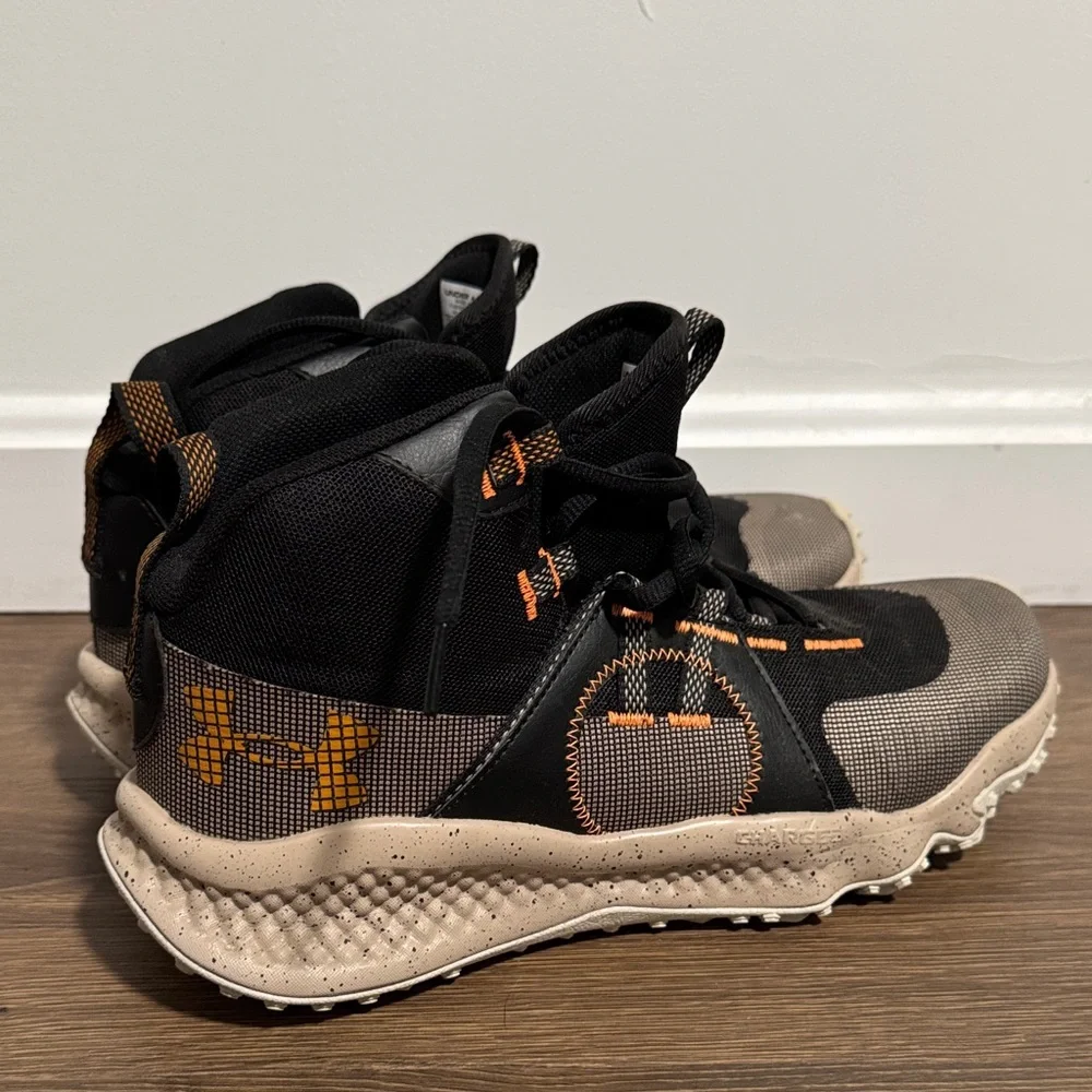 Under Armour Black and Tan Athletic Shoes - Picture 3 of 10